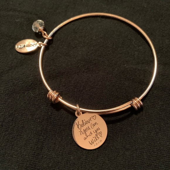 Rose gold bangle bracelet. Footnotes. Believe. - Picture 3 of 3